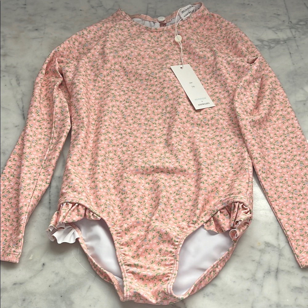 Pink Long Sleeve Rashguard Swimwear